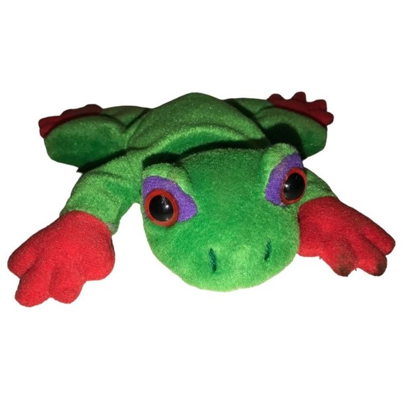 Special Effect 24K GreenTree Frog w Red Feet  Beanie Plush - Approx. 6" Long - P - Picture 1 of 9